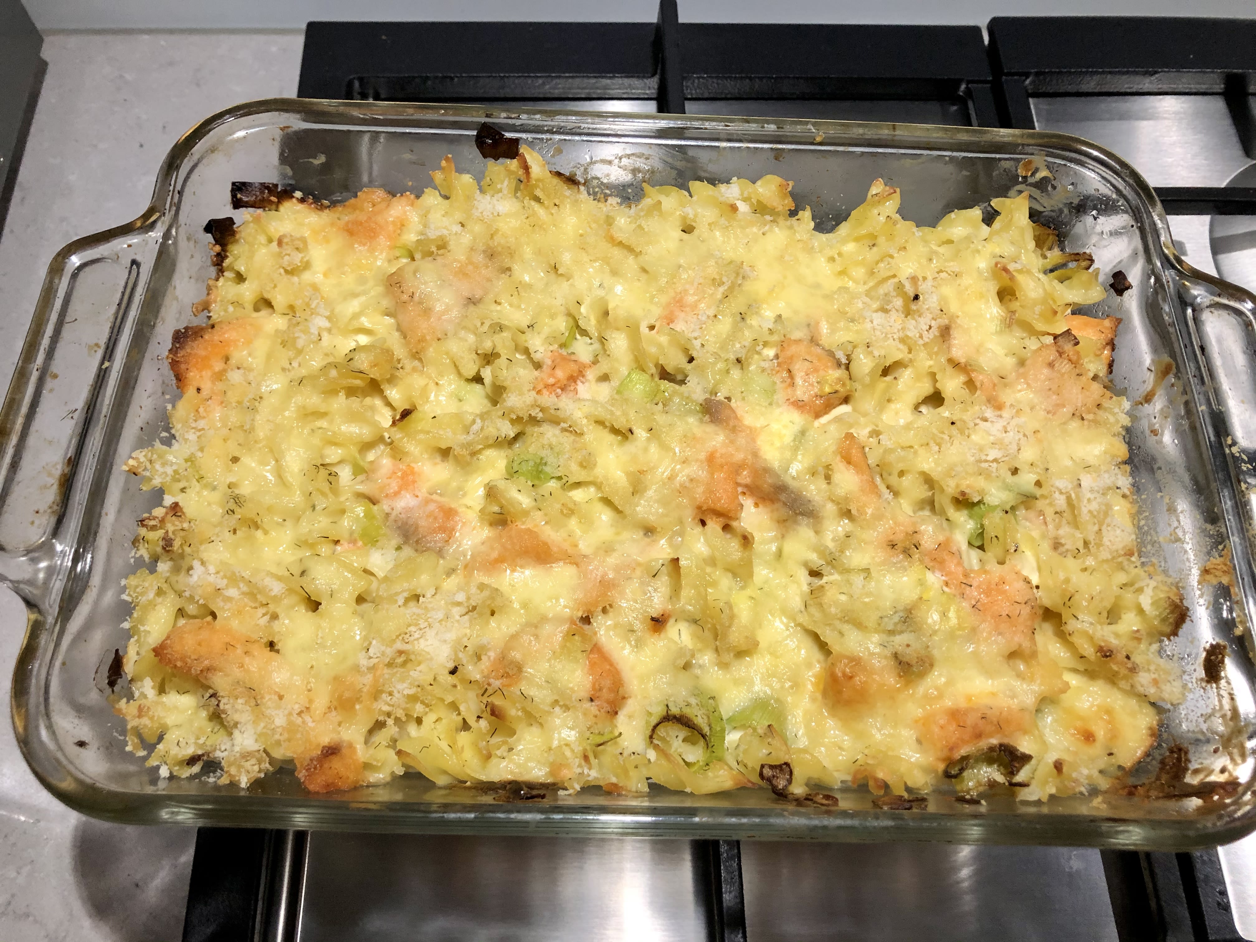 Salmon and Leek pasta bake bunch