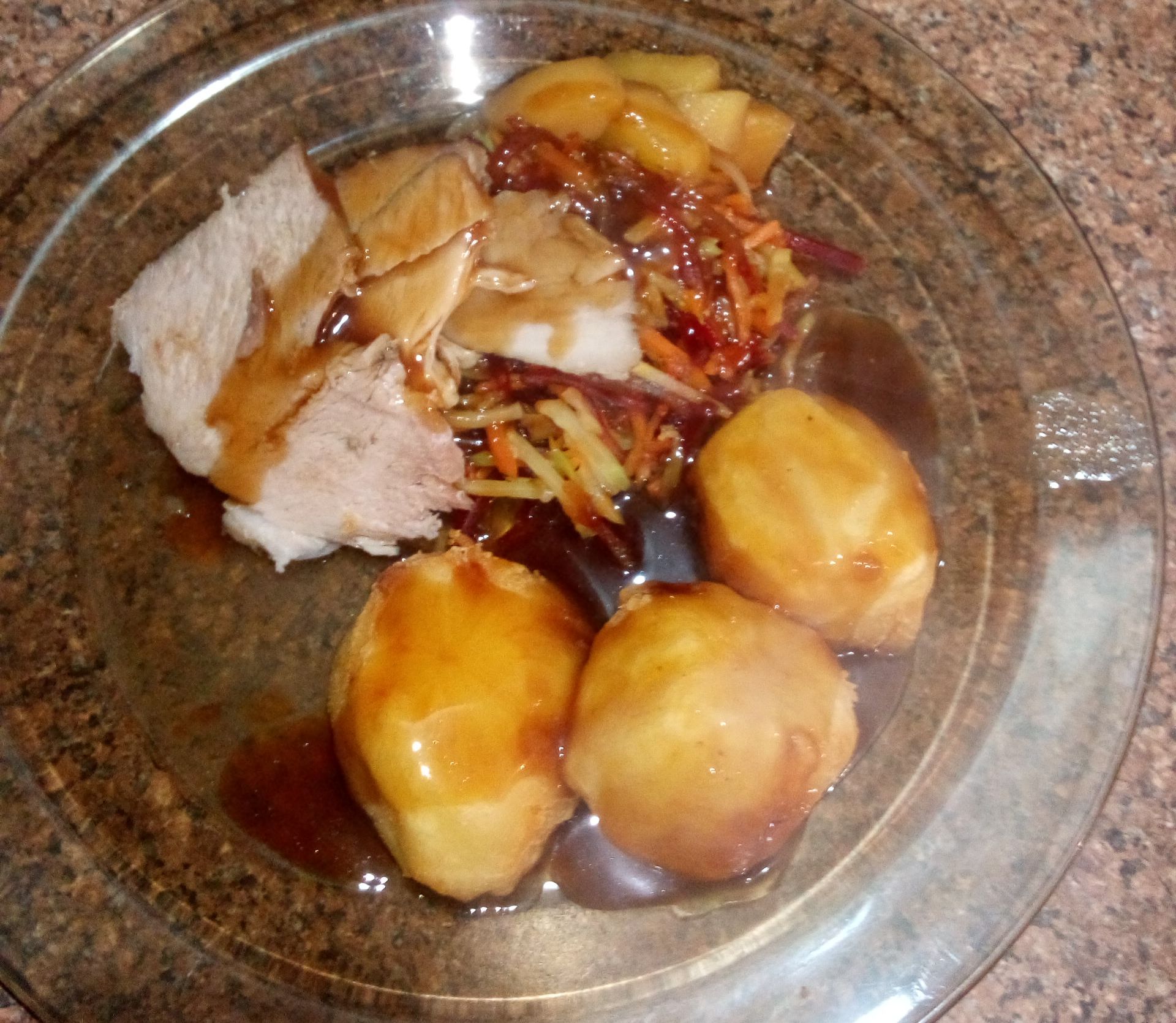 Slow Cooked Pork in Apple bunch