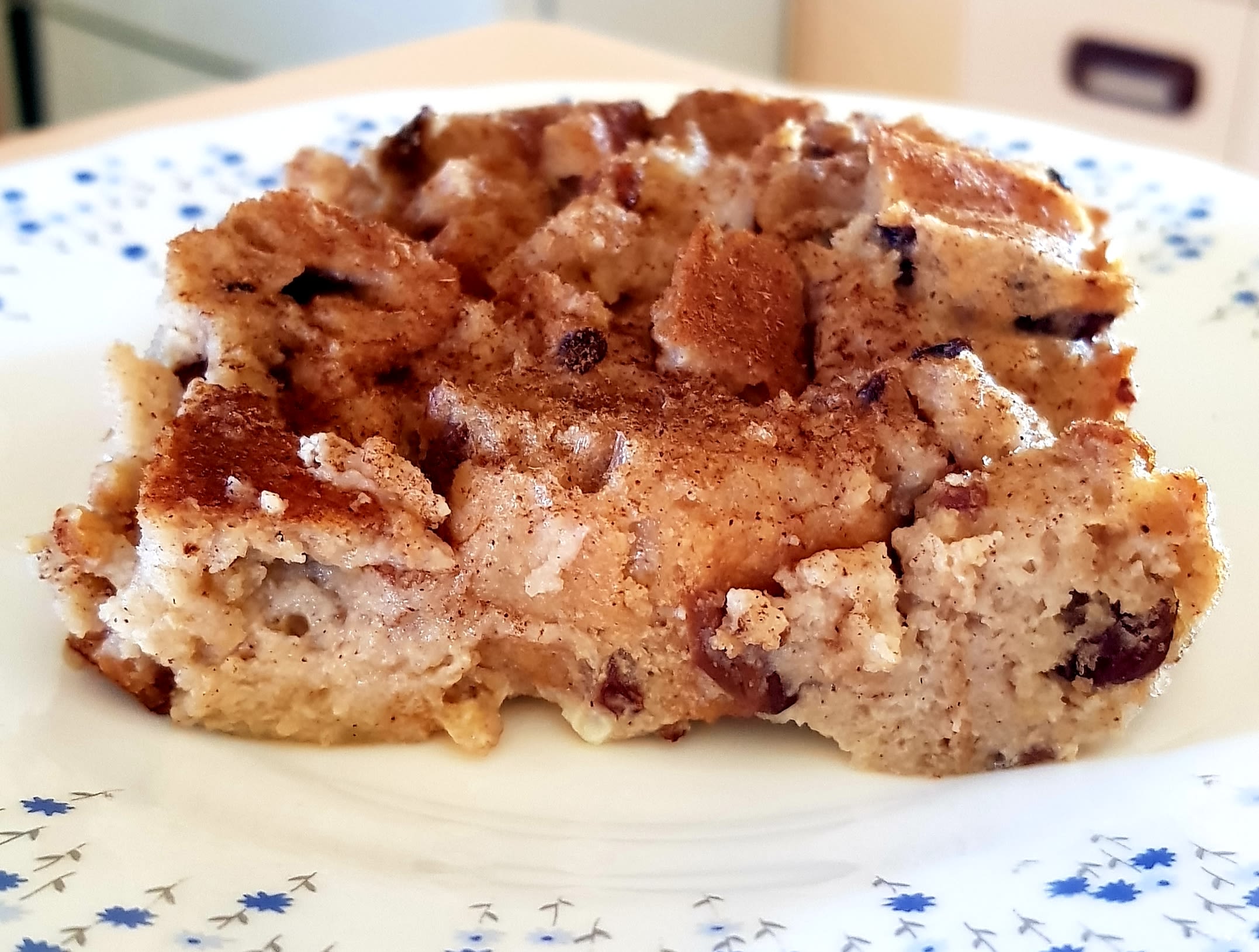 Fruit bun bread and butter pudding bunch
