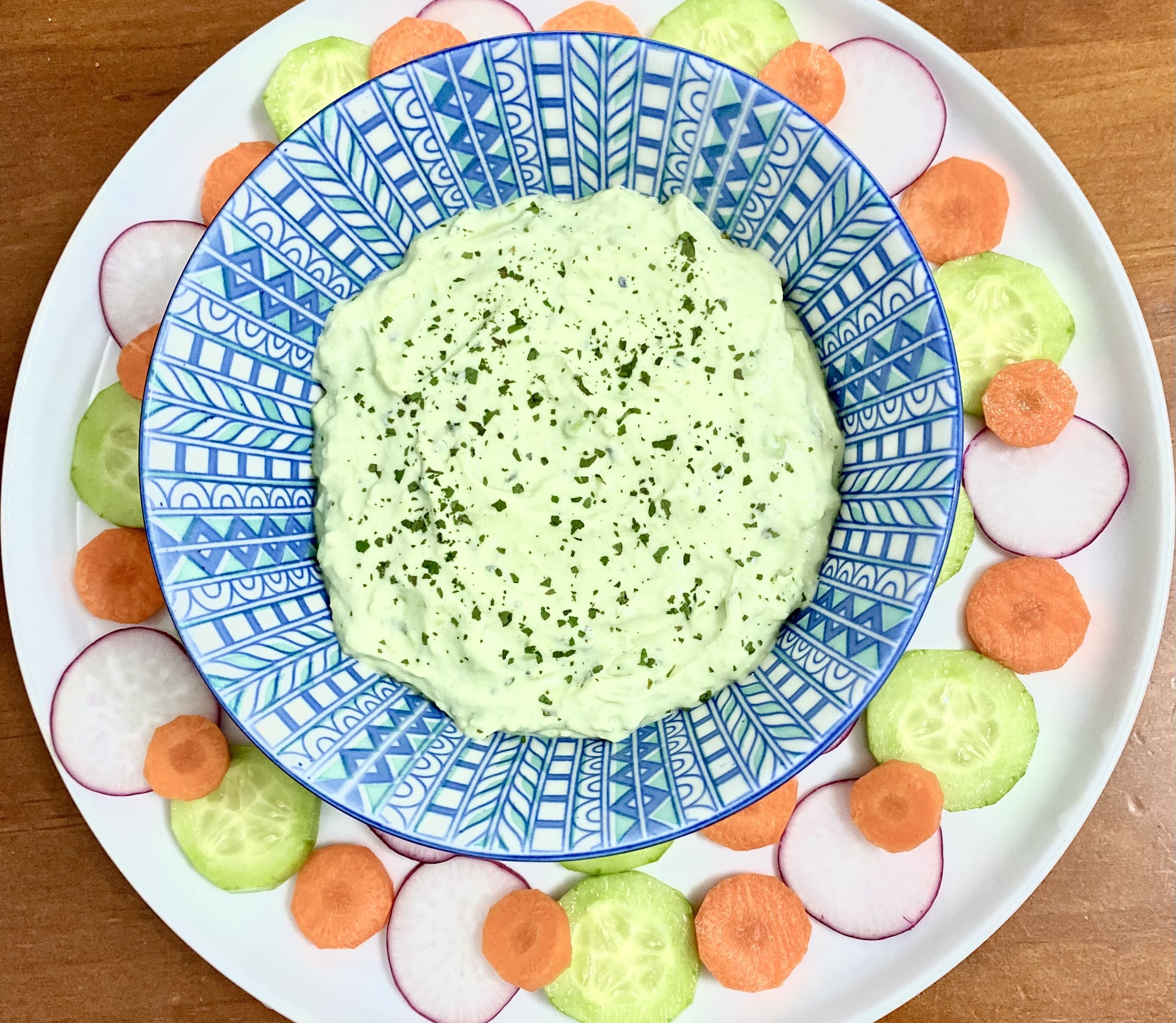 Yogurt avocado dip bunch