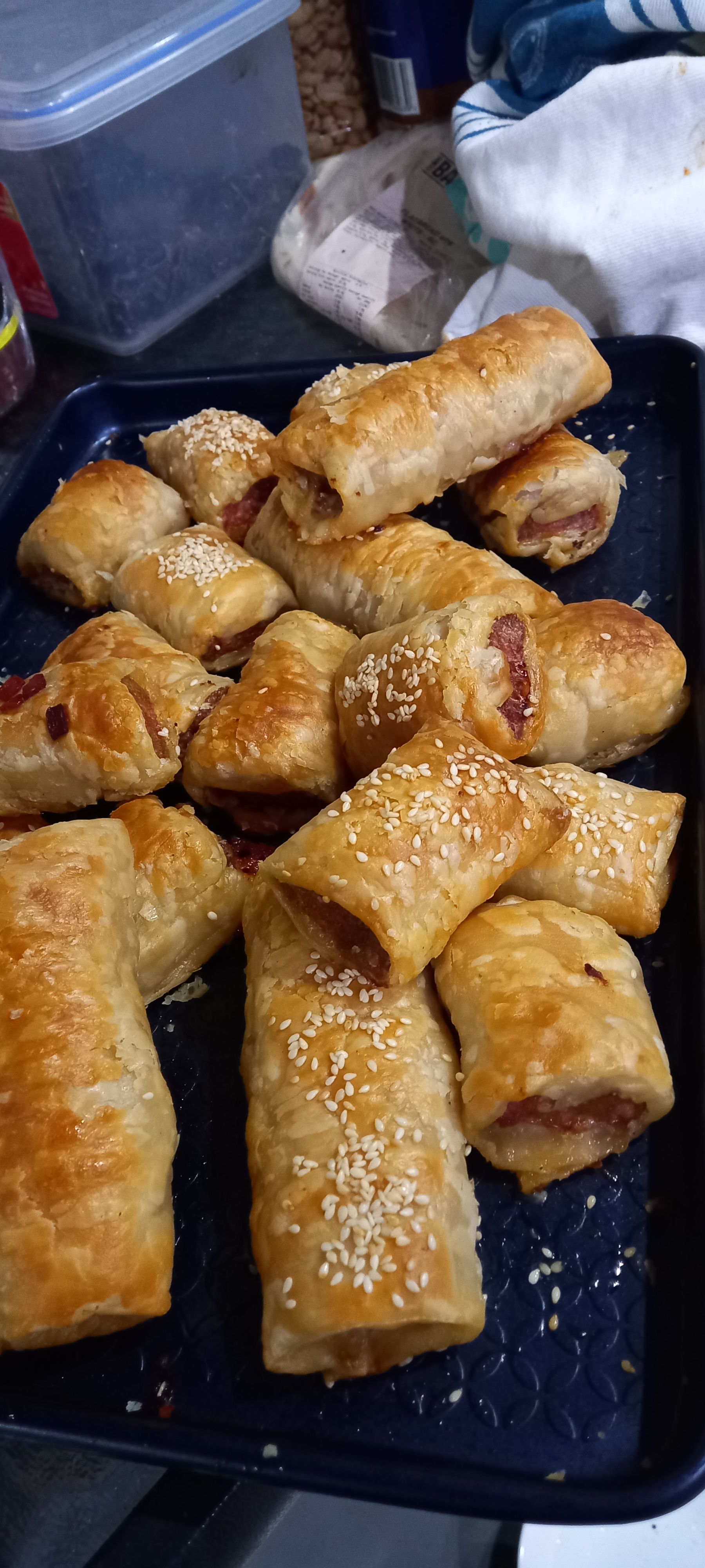 Cheese and Bacon Sausage Rolls bunch