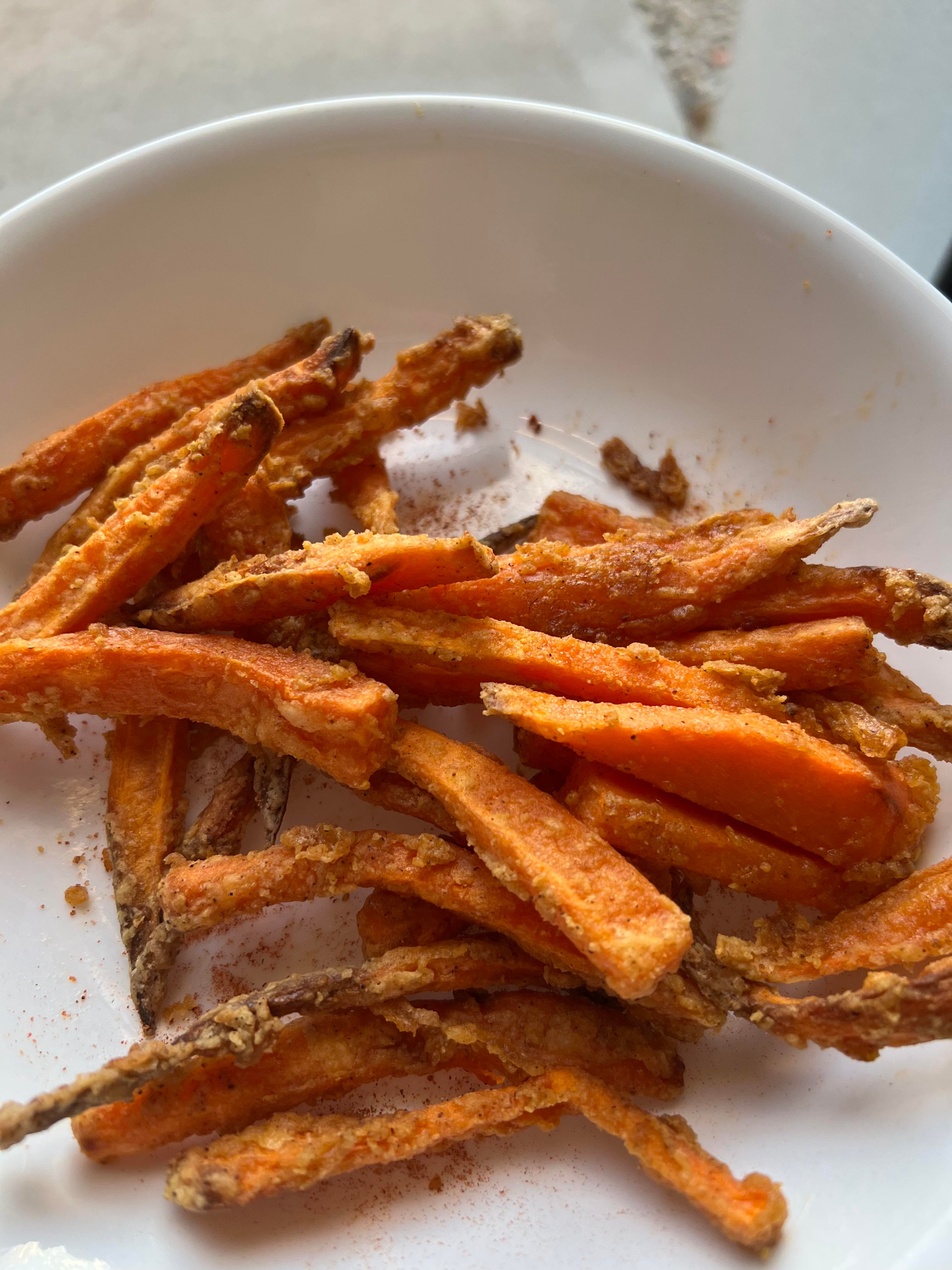 Air fried Sweet Potatoes bunch