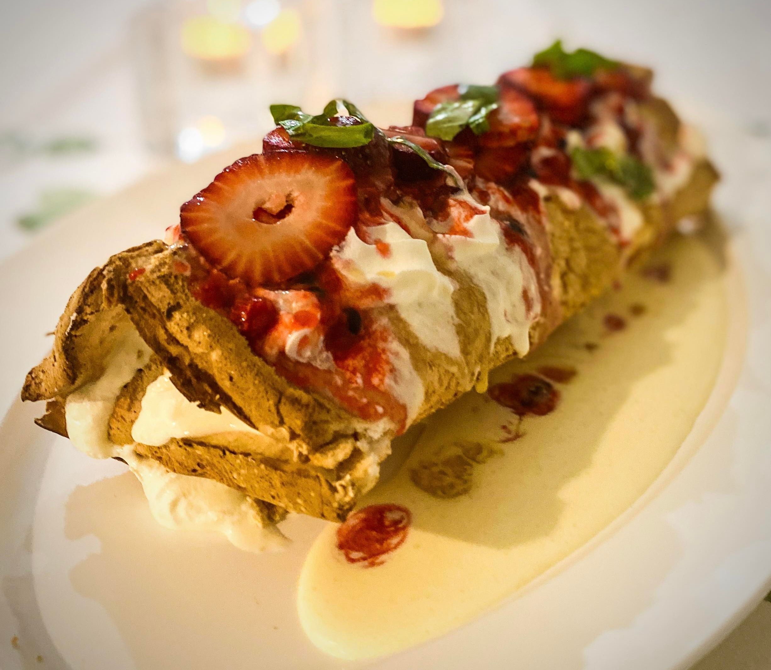 Mandarin, Strawberry, Raspberry Cream Roulade bunch