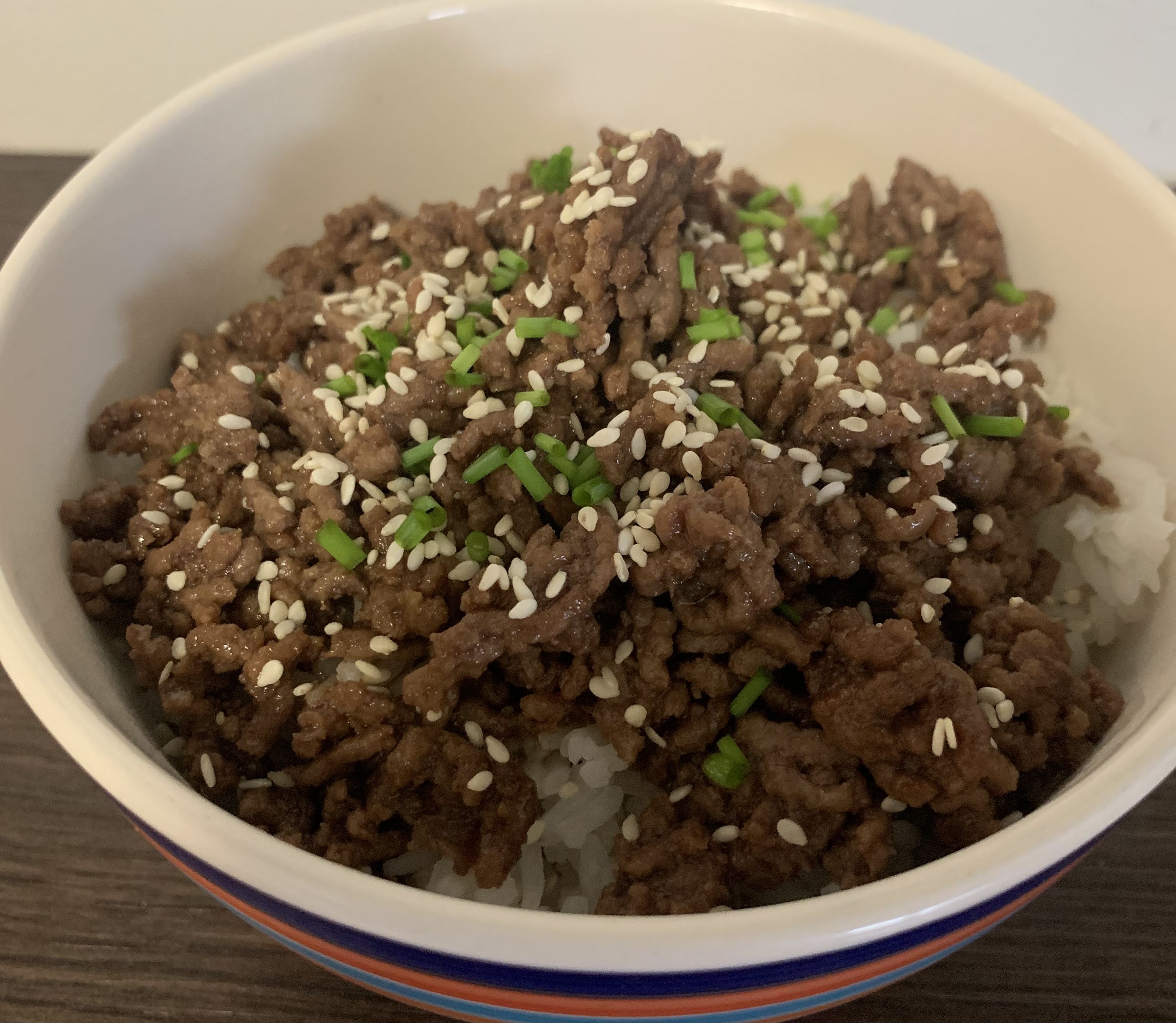 Mince and rice bowls bunch
