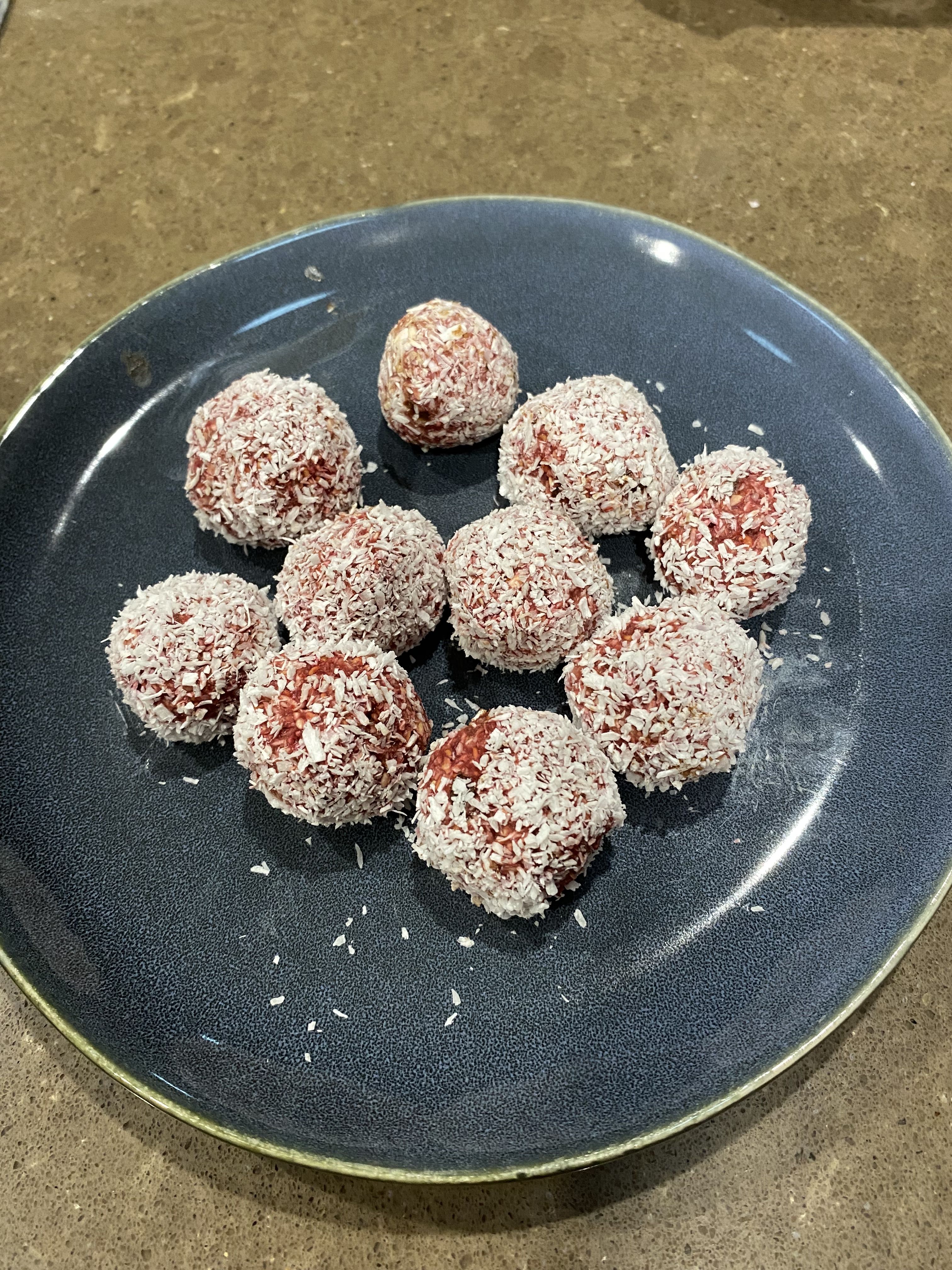Metallic Ball On Raspberry Raspberry snack balls | bunch