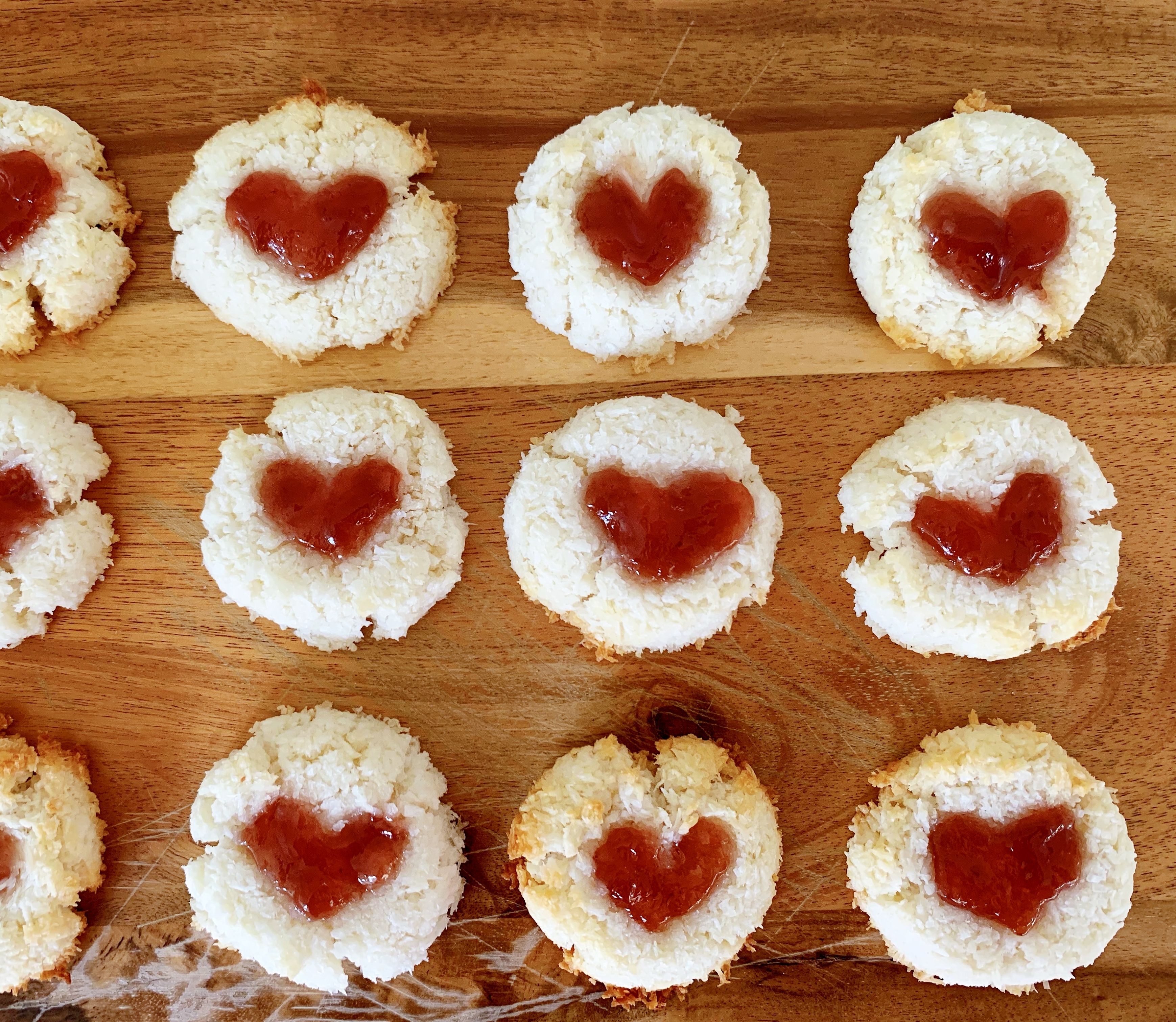 Coconut jam drops bunch