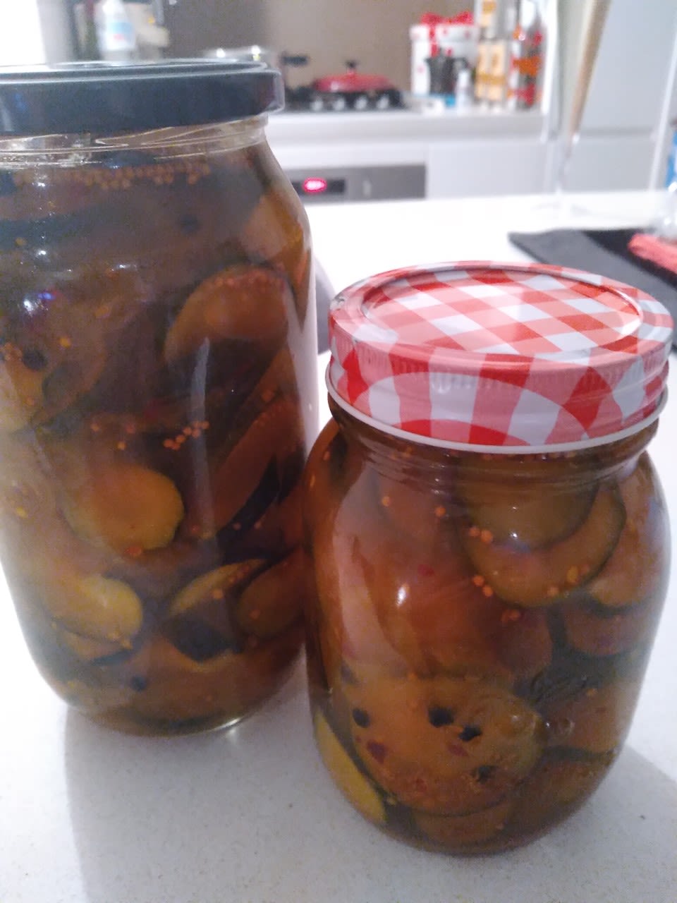 Sweet & Sour Zucchini Pickles bunch