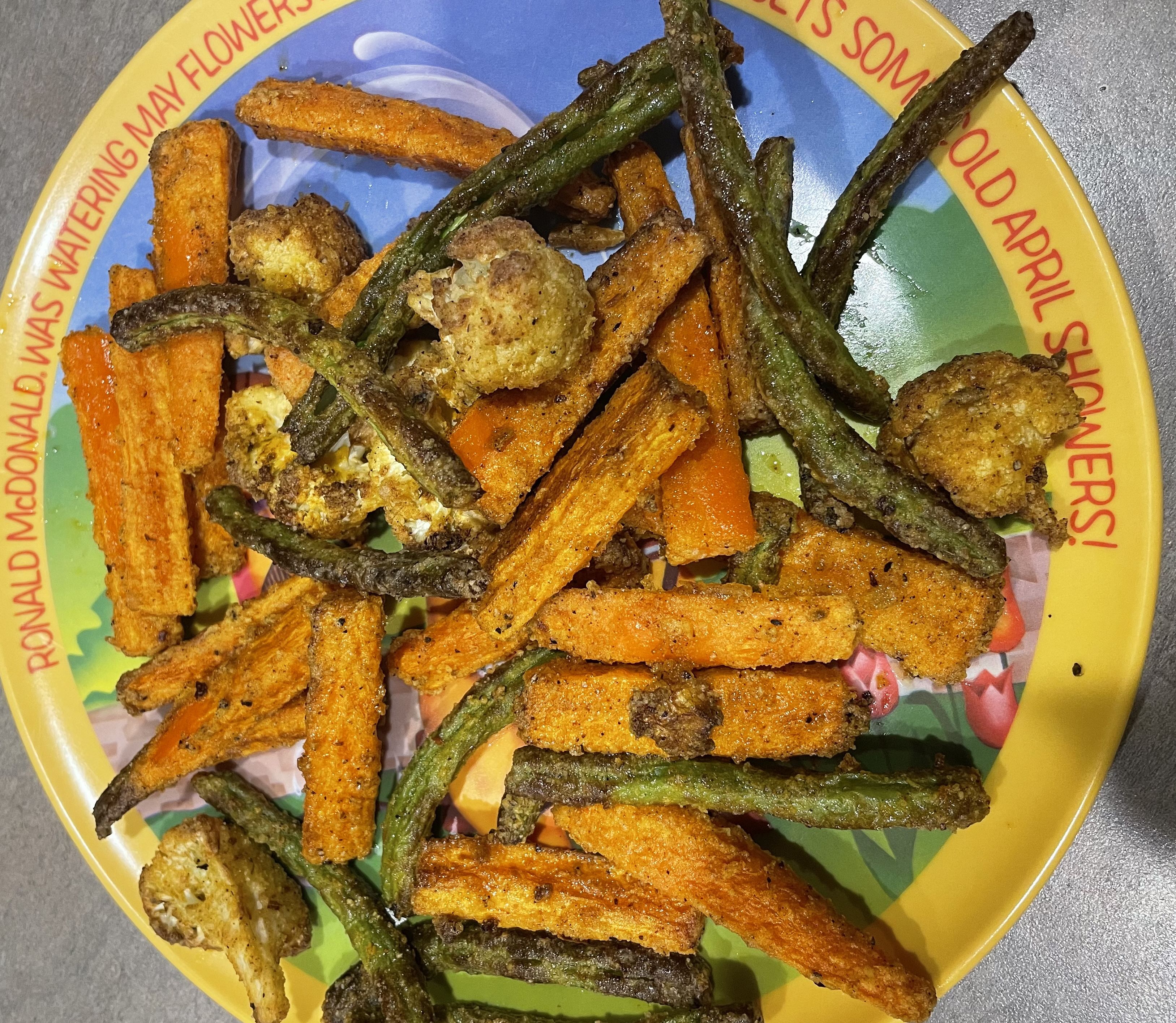 Airfryer Tempura Style Vegetables bunch