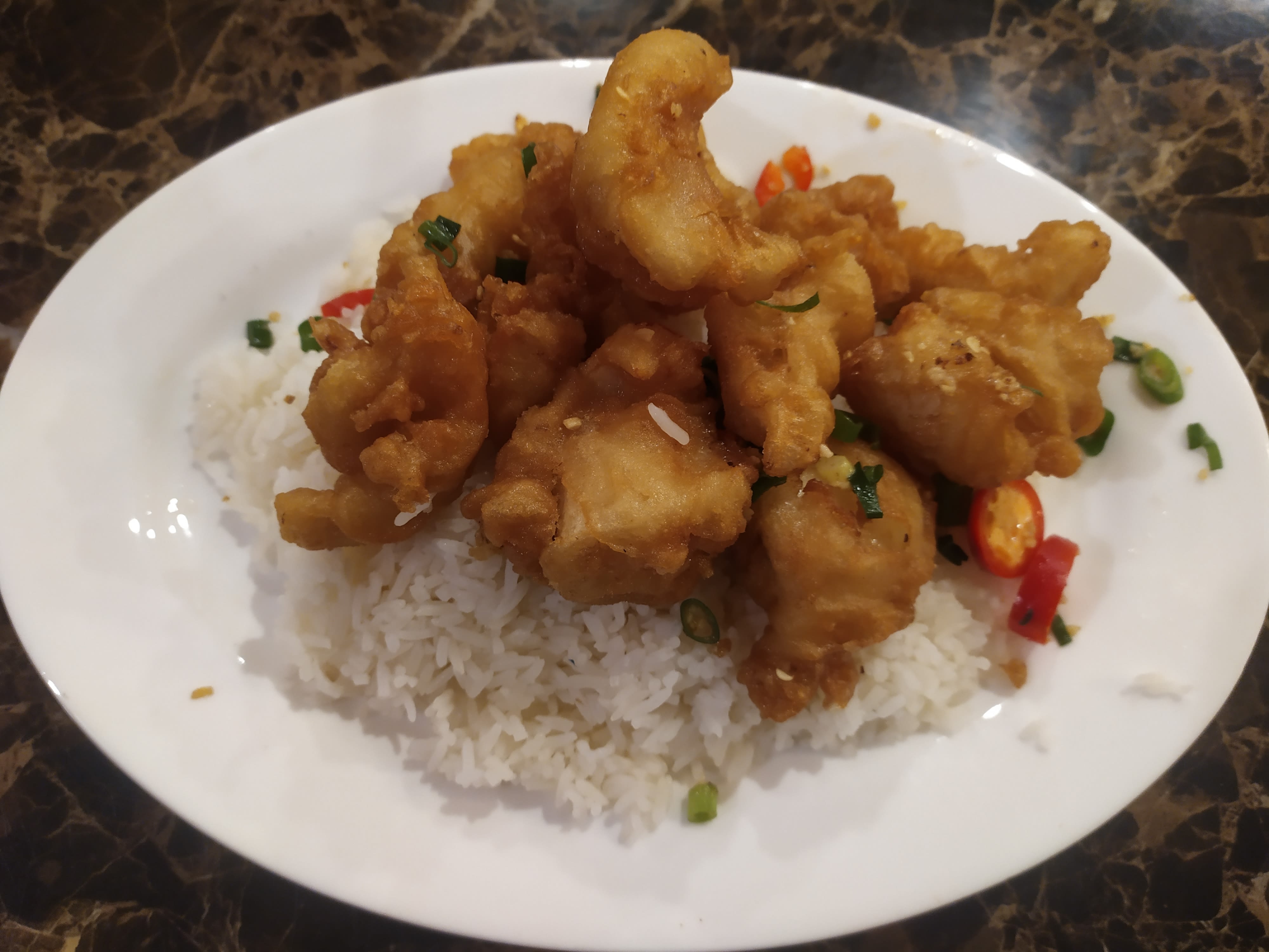 Salt and Pepper Squid with Rice bunch