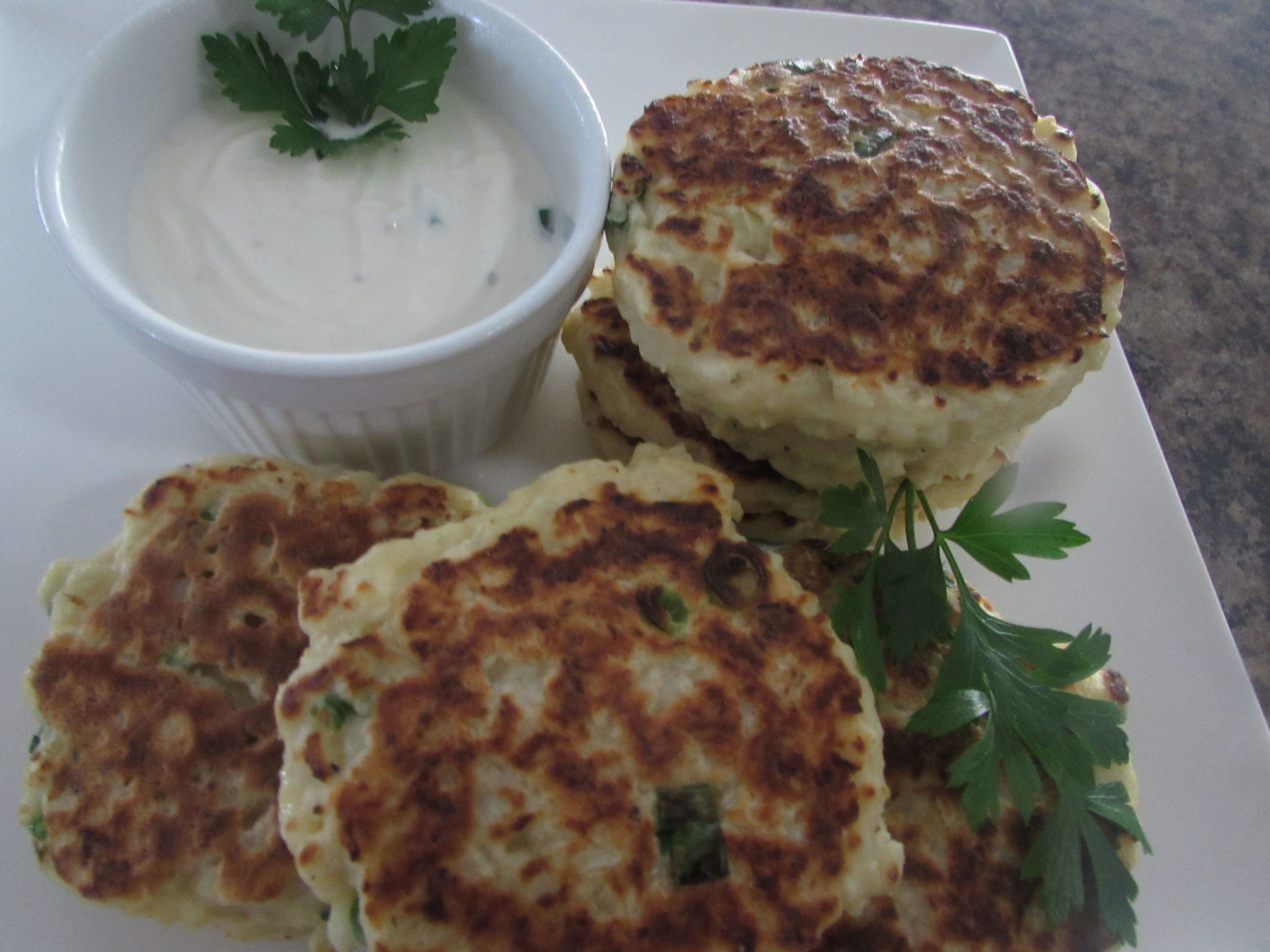 Cauliflower and Buttermilk Fritters bunch