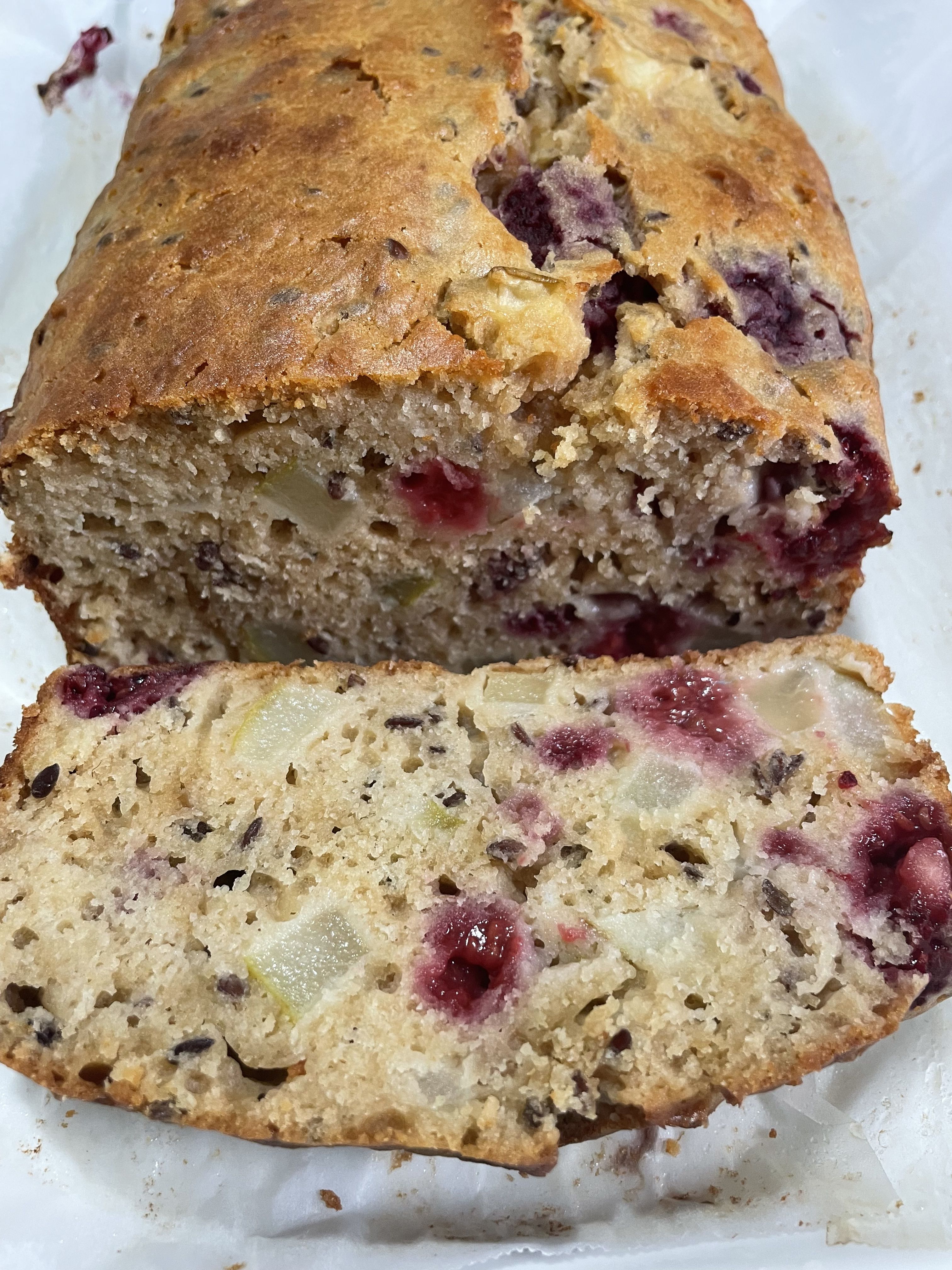 Raspberry and Pear Loaf bunch