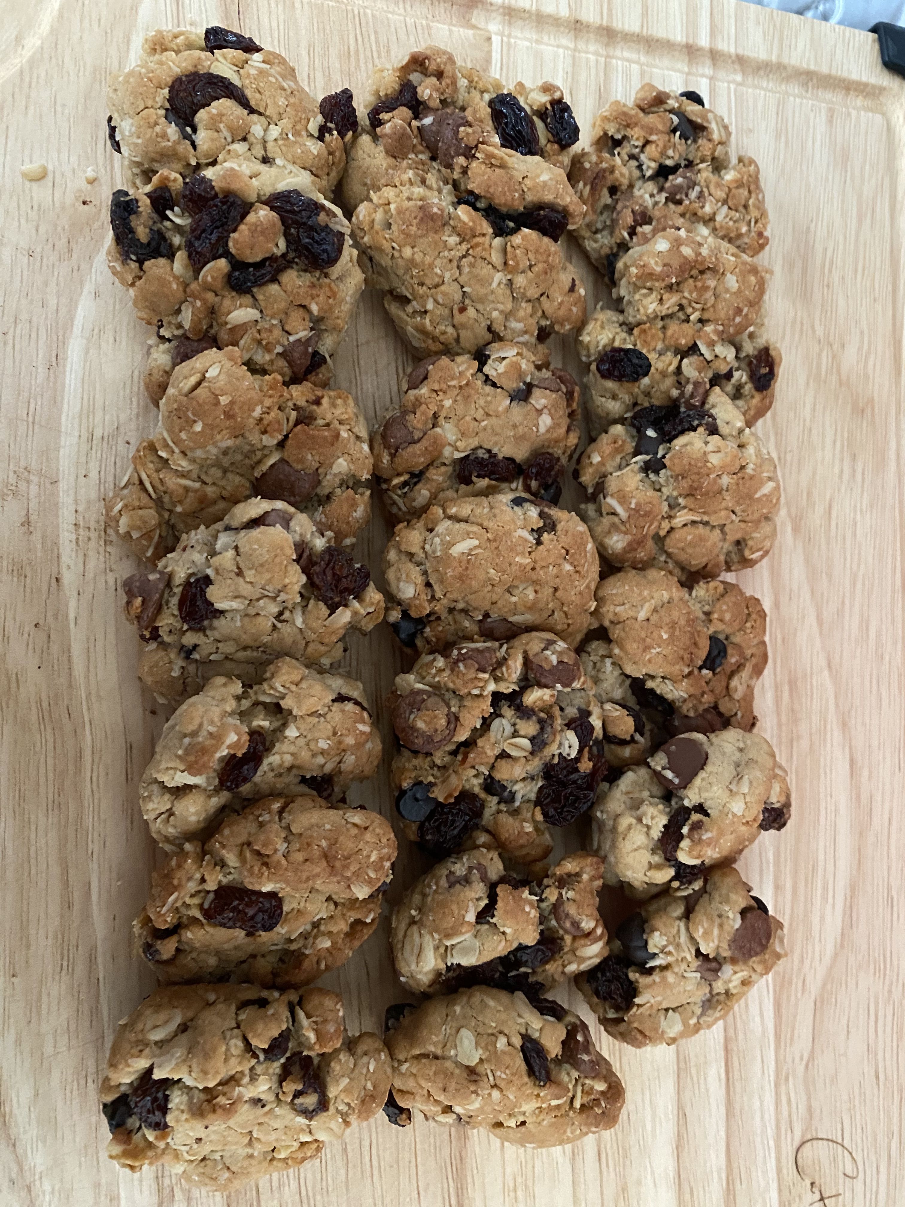 Tahini, Chocolate Chip and Sultana Biscuits bunch