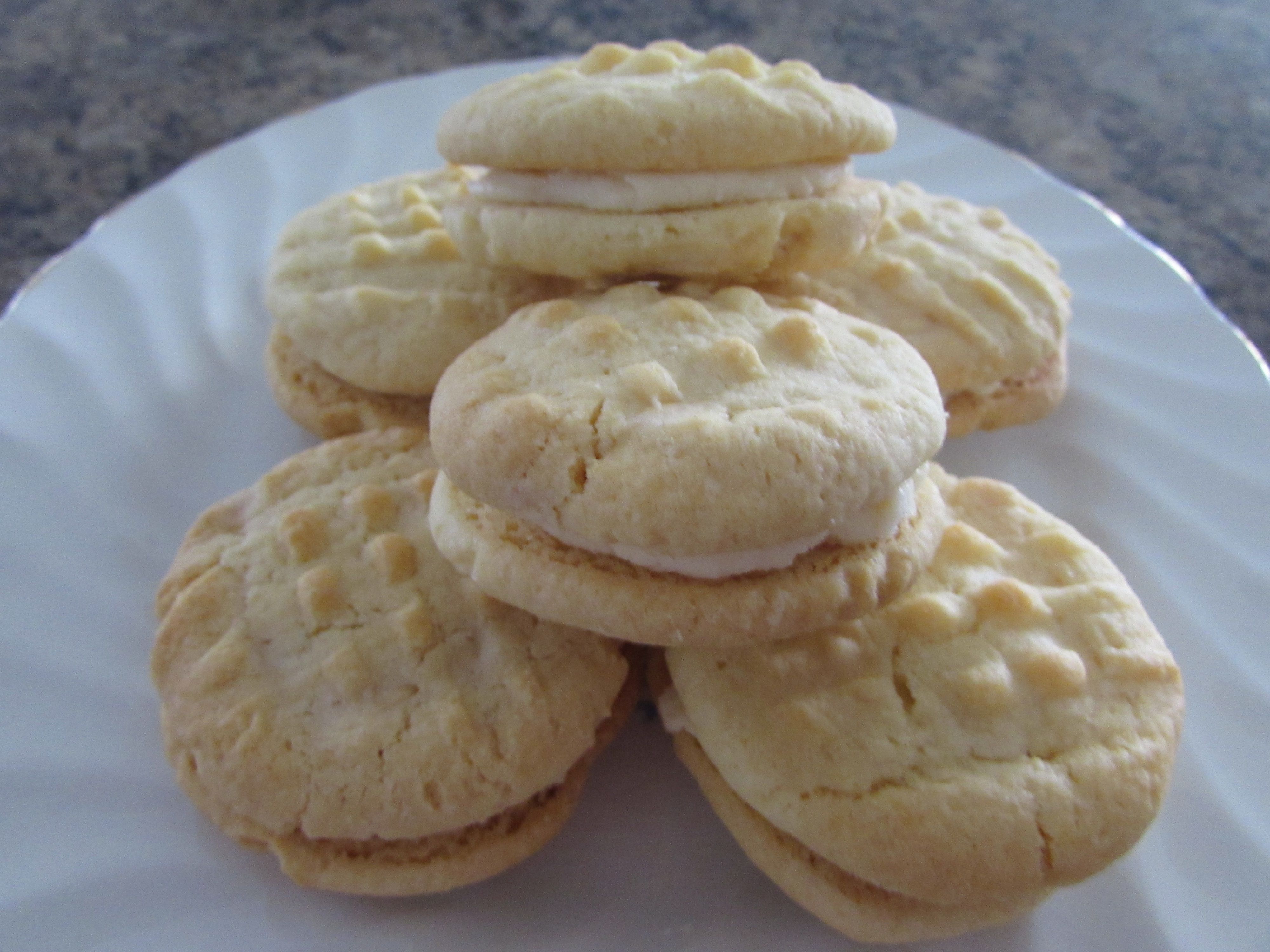 Custard and White Chocolate Cream Biscuits bunch