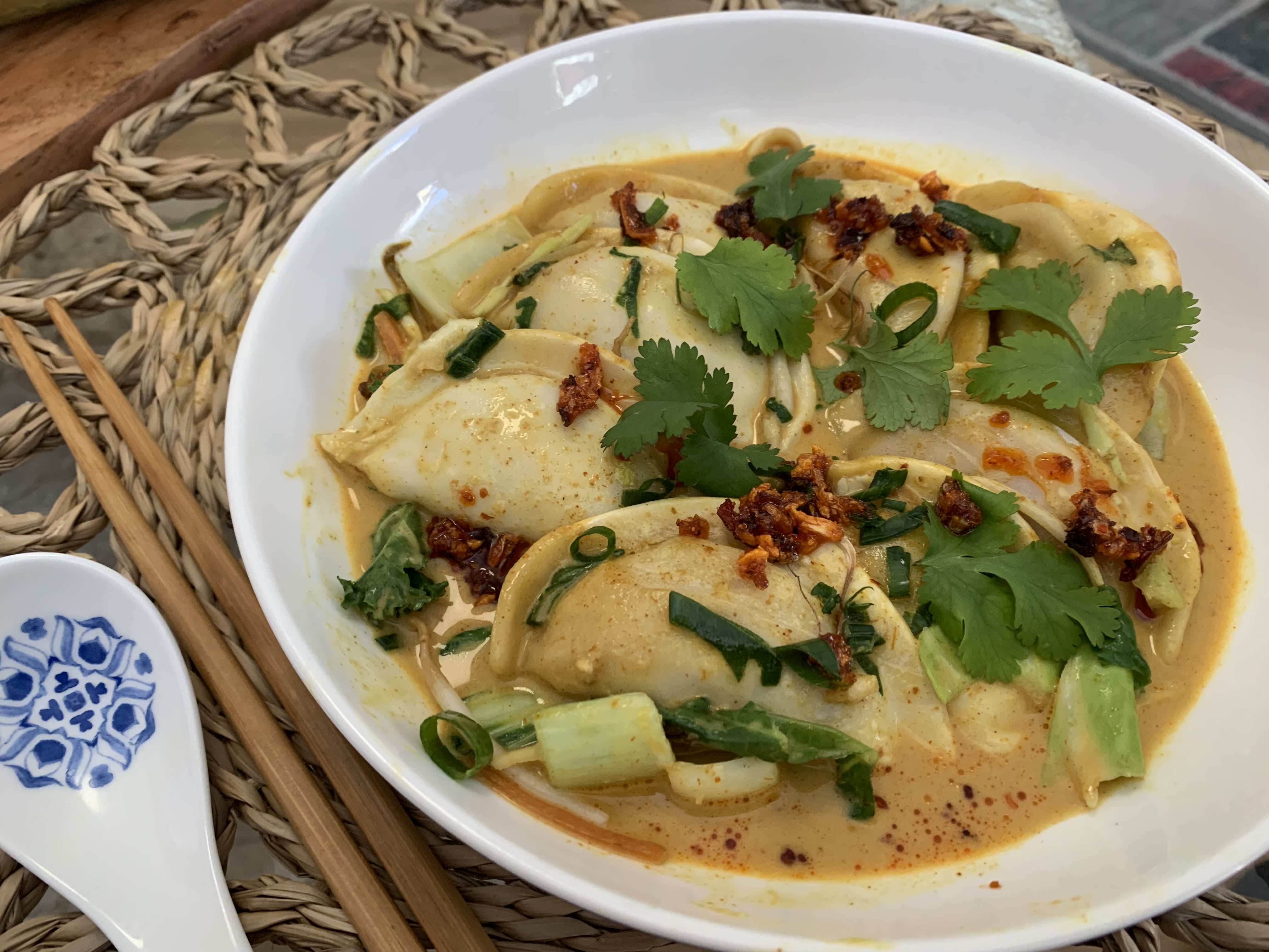 Yellow Color Dumpling Yellow Curry Dumpling Bake | bunch