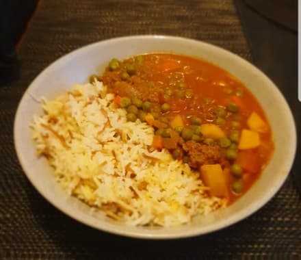 Fool Ma Rizz Rice Recipe Bezela Wa rizz (Lebanese meat & pea stew with rice) | bunch
