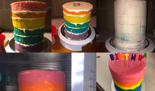 How To Make A Rainbow Cake With Skittles Inside Bunch