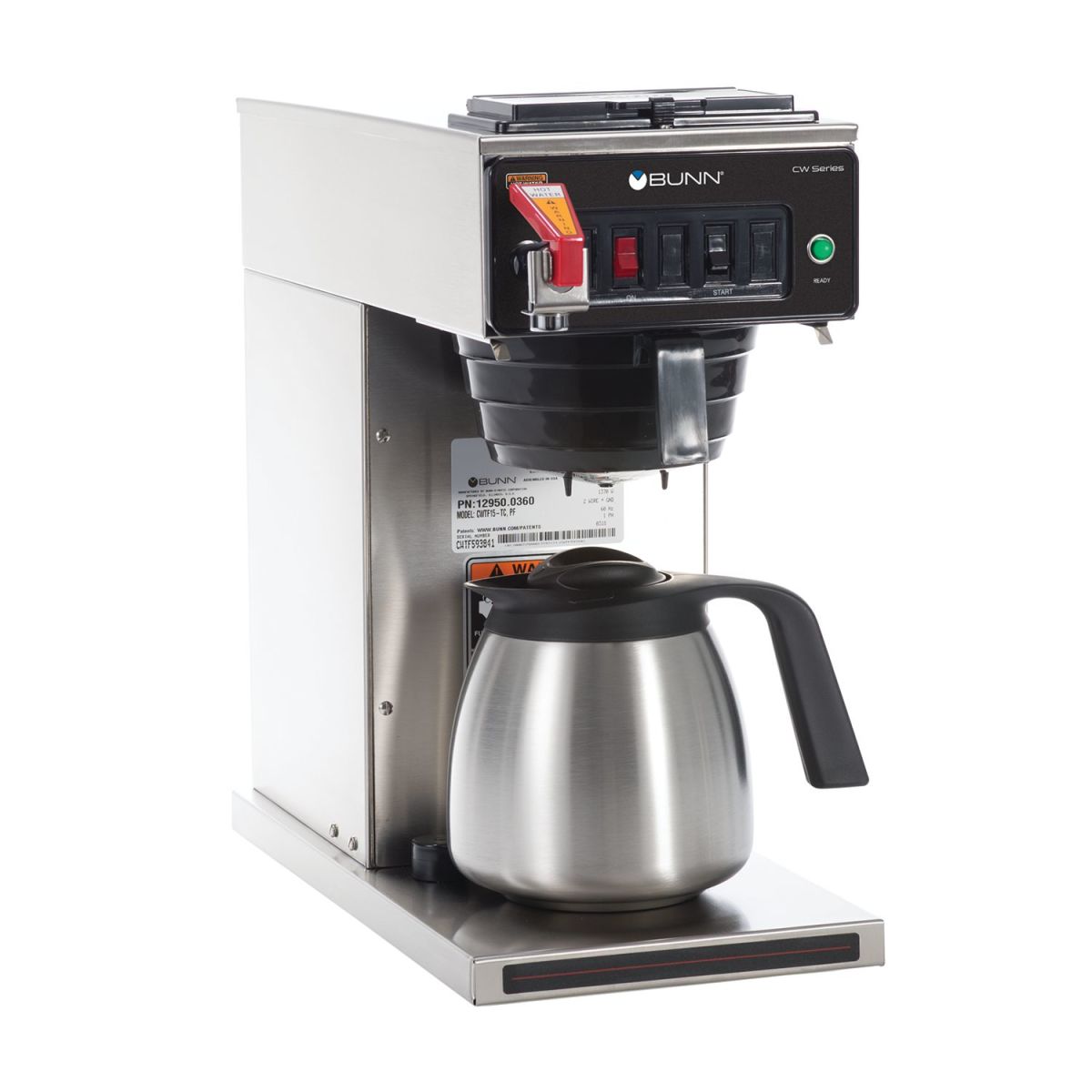Bunn 12950.0360 - CWTF15-TC Thermal Carafe Coffee Automatic Brewer, 3.9 gallon/hr, hot water faucet