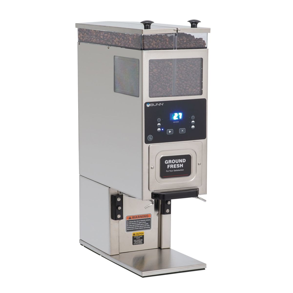 Bunn 33700.0000 - G9-2T DBC Coffee Grinder, portion control, dual 6 lb. hoppers, 3 batch sizes per hopper, stainless finish