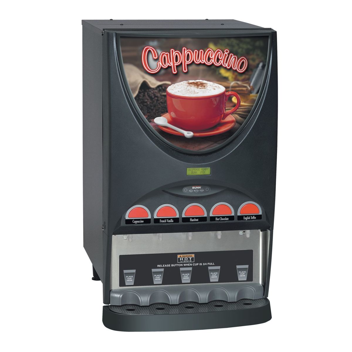 Bunn 37000.0000 - iMIX®-5 Hot Beverage Dispenser, (5) 8 lb. hoppers, 4.5 gallon/hr, 7-gallon hot water tank, lift & key lock on door