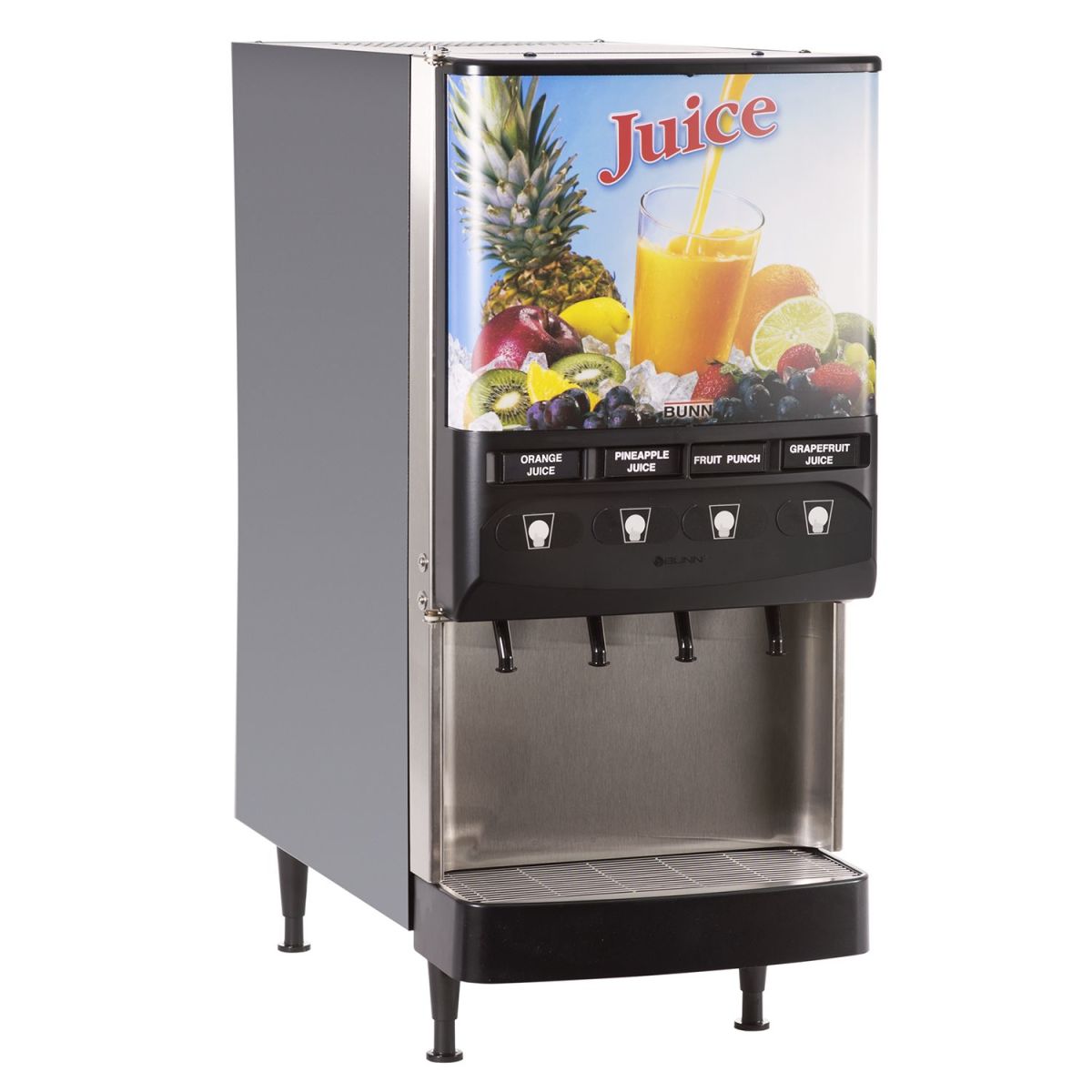 Bunn 37300.0000 - JDF-4S 4-Flavor Cold Beverage System, Push and Hold, Unlit Door, (3) 12 oz. capacity
