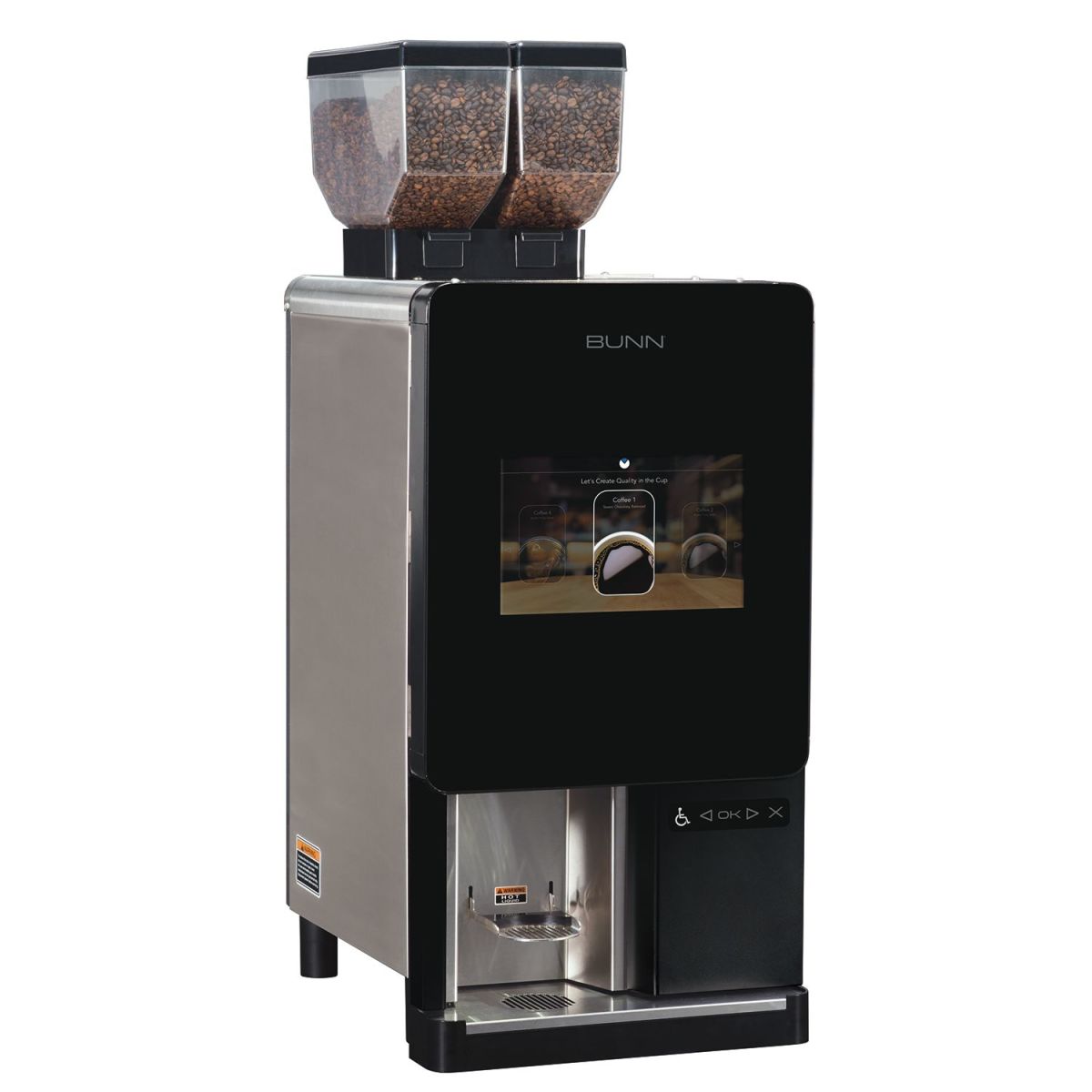 Bunn 44400.0100 - Sure Immersion Model 220 Bean to Cup Coffee Brewer, (2) 3 lb. hoppers, (5) portion sizes