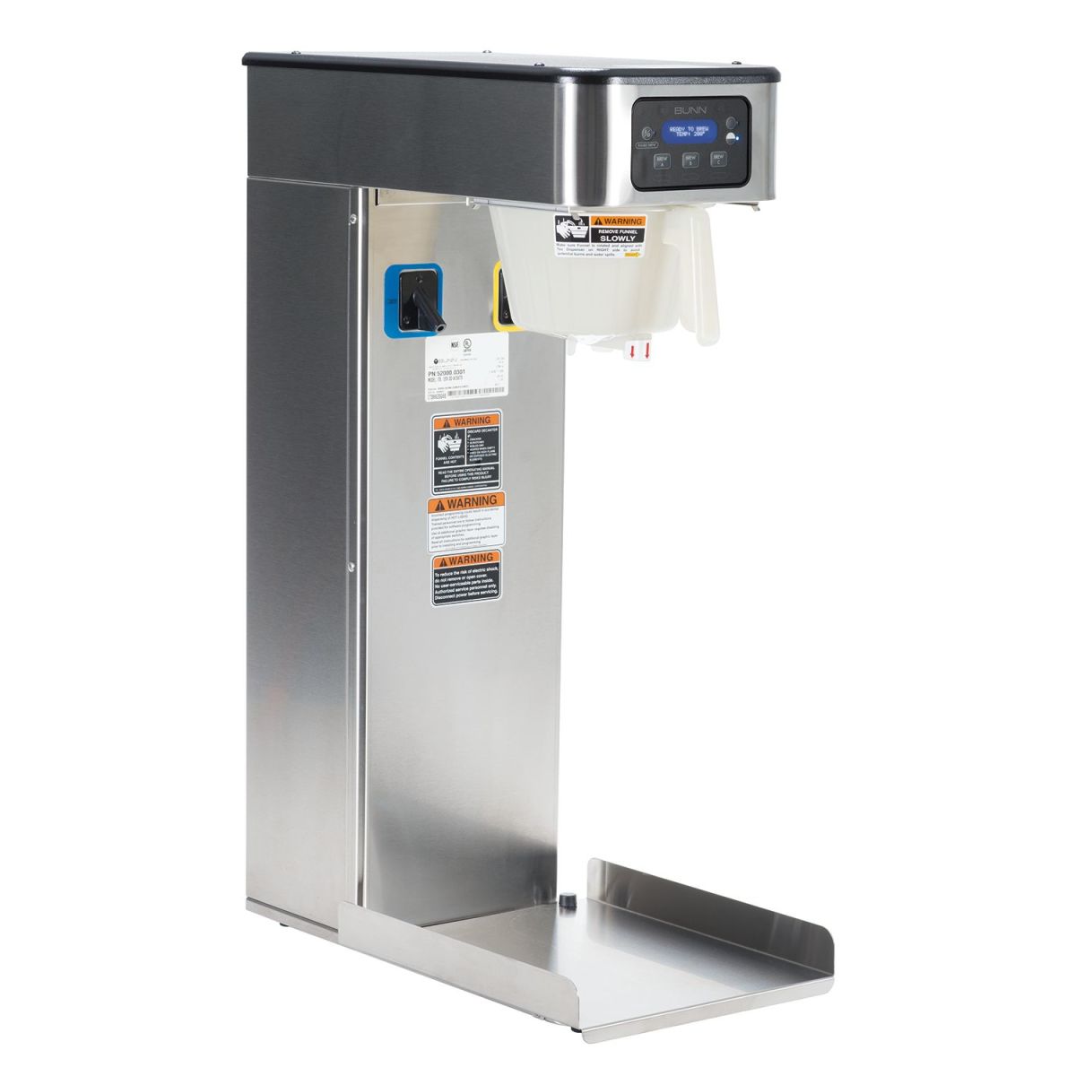 Bunn 52000.0301 - ITB DD Automatic Tea Brewer, Infusion Series, pre-infusion & pulse brew, stainless steel & grey exterior