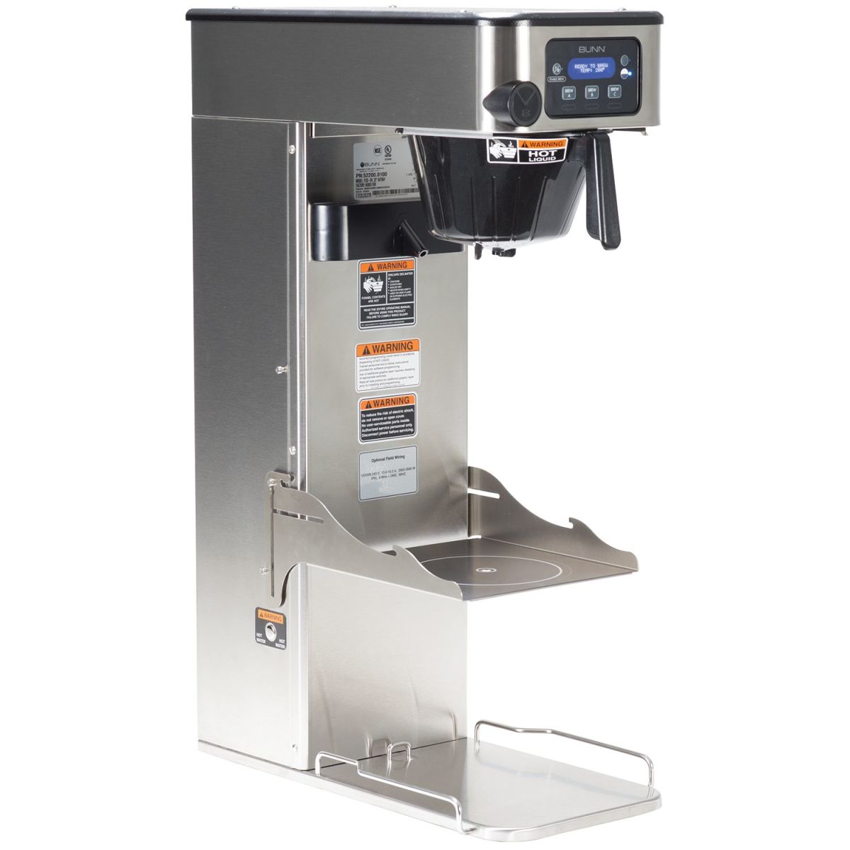 Bunn 52200.0100 - ITCB-DV Tea/Coffee Brewer, dual voltage, Infusion Series, (3) position flip tray, 29