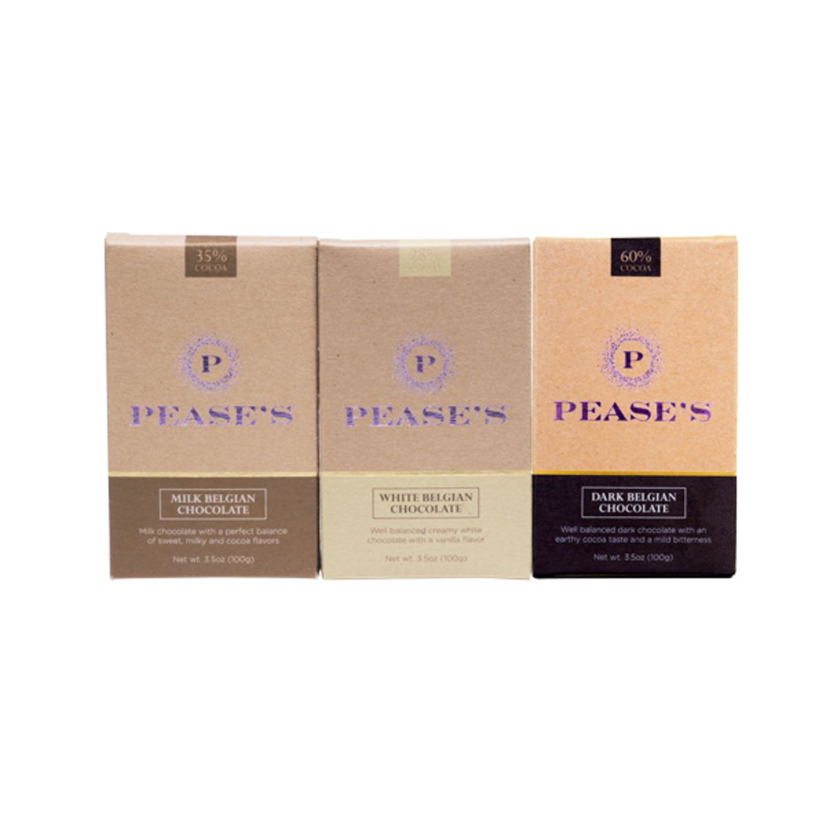 Pease's Belgian Chocolate Bars - Variety 3PK
