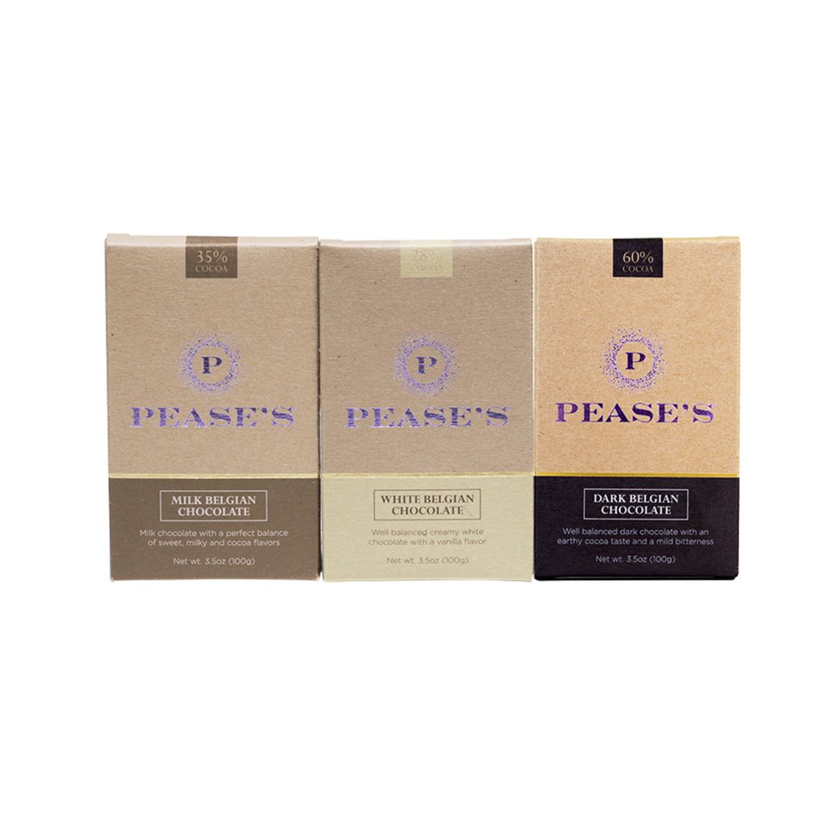 Pease's Belgian Chocolate Bars - Variety 3PK