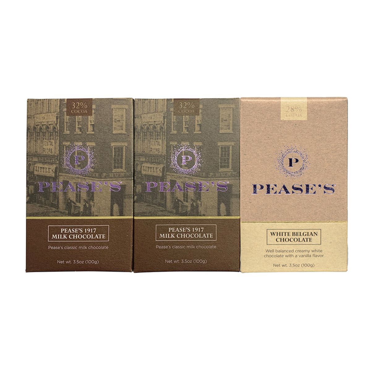 Pease's Milk & White Chocolate Bars - Variety 3PK