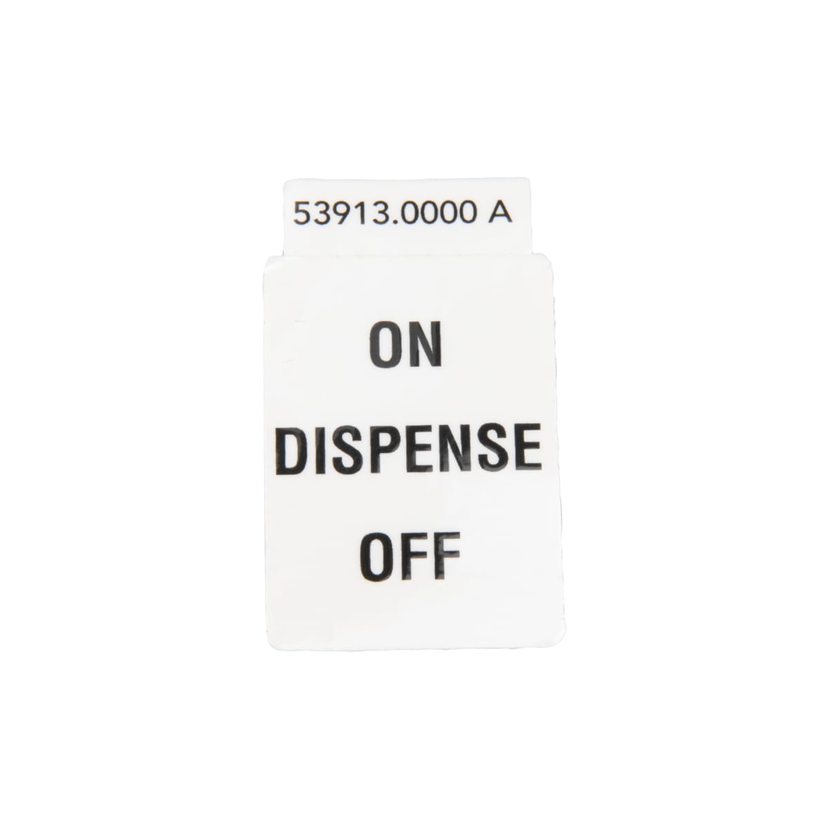 DECAL, ON DISPENSE OFF