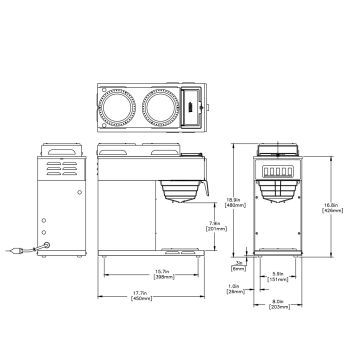 Bunn® Pour-Omatic® VPR Coffee Brewer - 3 Warmer