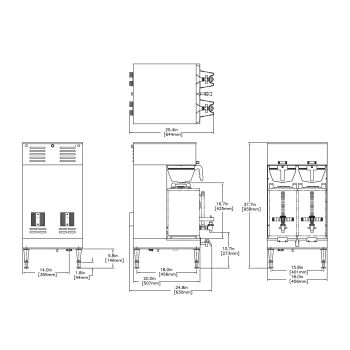 Bunn 33500.0042 BrewWISE Dual Soft Heat DBC Brewer with Lower Faucet -  120/240V, 6800W