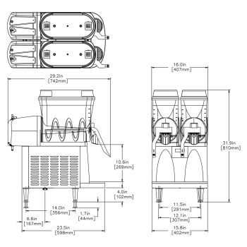 Granizadora Bunn 2 tanques Ultra-2 - Exhibir Equipos