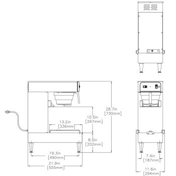 Bunn TB3Q Iced Tea Brewer, 25 3/4 Trunk, Quick Brew (36700.0059)