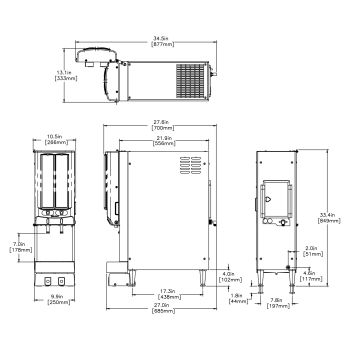 Bunn JDF-2S Silver Series 2 Flavor Beverage System, Lit Door, Iced Coffee Display, 120V, 2 Flavors, Push Button Operation Iced Coffee Machine