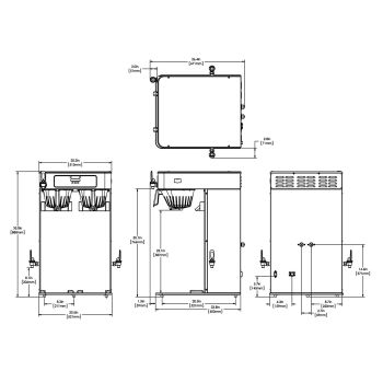 Bunn Itcb-Dv Tea / Café Avec Plateau, Double Tension S'Adapter