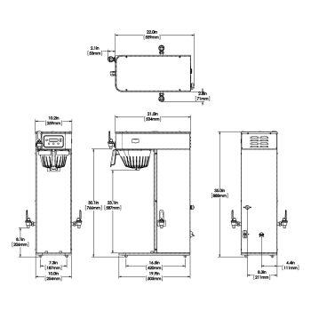 1Gal(3.8L) TF Server -no Base- Digital Sight Gauge, GEN3 - Serving &  Holding - BUNN Commercial Site