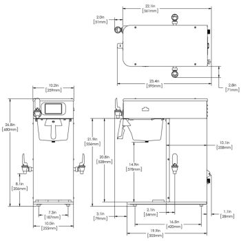 Diagnhos  Cafetera industrial pequeña ICB-DV TALL, modelo 53100.0101,  marca Bunn.