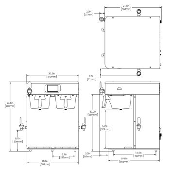 Bunn 53300.0101 ICB-DV Platinum Edition Infusion Series Black / Silver  Single Tall Automatic Coffee Brewer - Dual Voltage