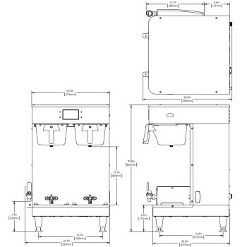 Bunn ICB TWIN SH Twin Automatic Coffee Brewer for Soft Heat® Thermal  Servers - Stainless, 120-240v/1ph (51200.0100)