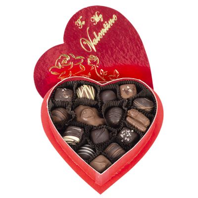 Valentine's Assorted Classic Chocolates - 15 Pieces in a Heart-shaped Box