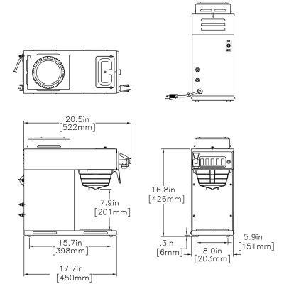 CWTF15-2, Plastic Funnel (1 Upper/1 Lower Warmer)