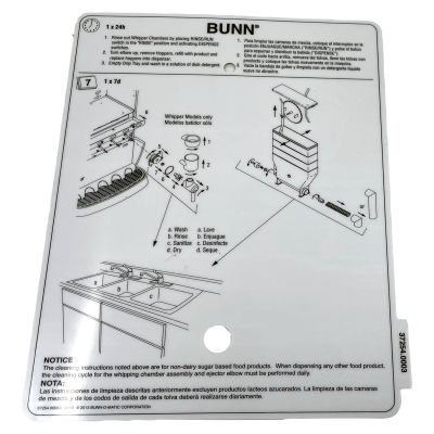 DECAL, CLEANING IMIX ONE PC WHIPPER