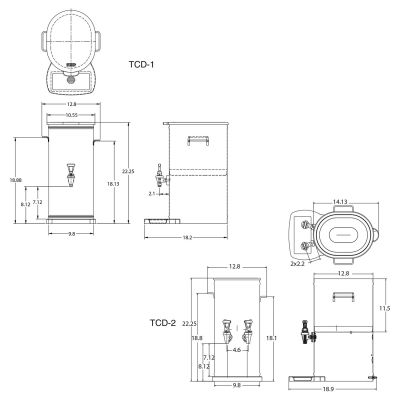 TCD-2 w/2 Nozzles & Solid Lid