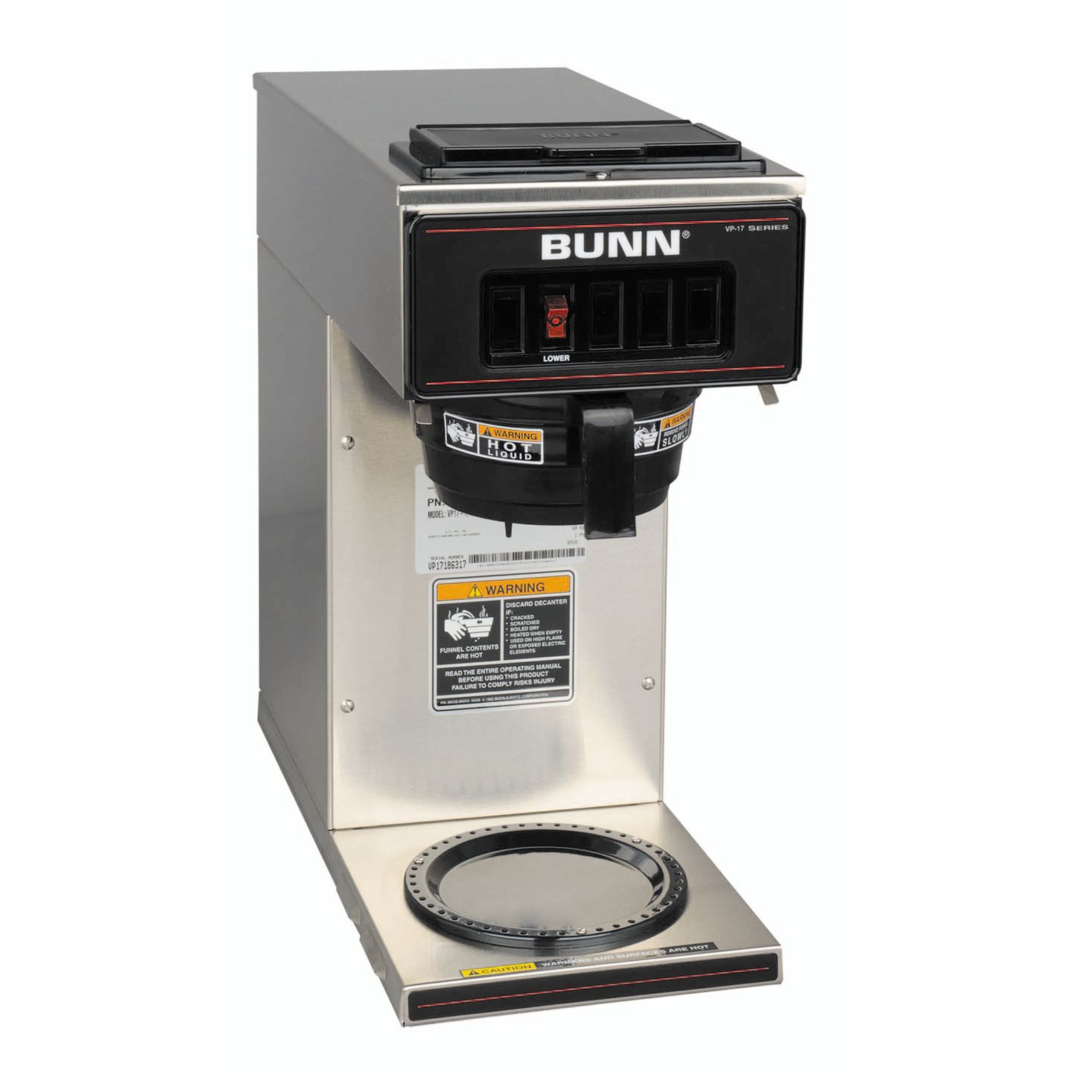 Bunn Pot Riser VP17-1, Stainless (1 Lower Warmer) - Coffee - BUNN Commercial Site