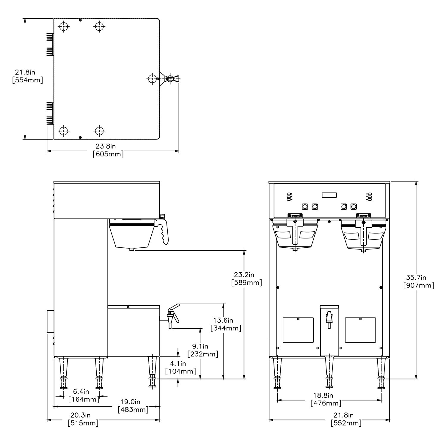 Dual® TF ThermoFresh® DBC® Black 120/240V Coffee BUNN Commercial Site