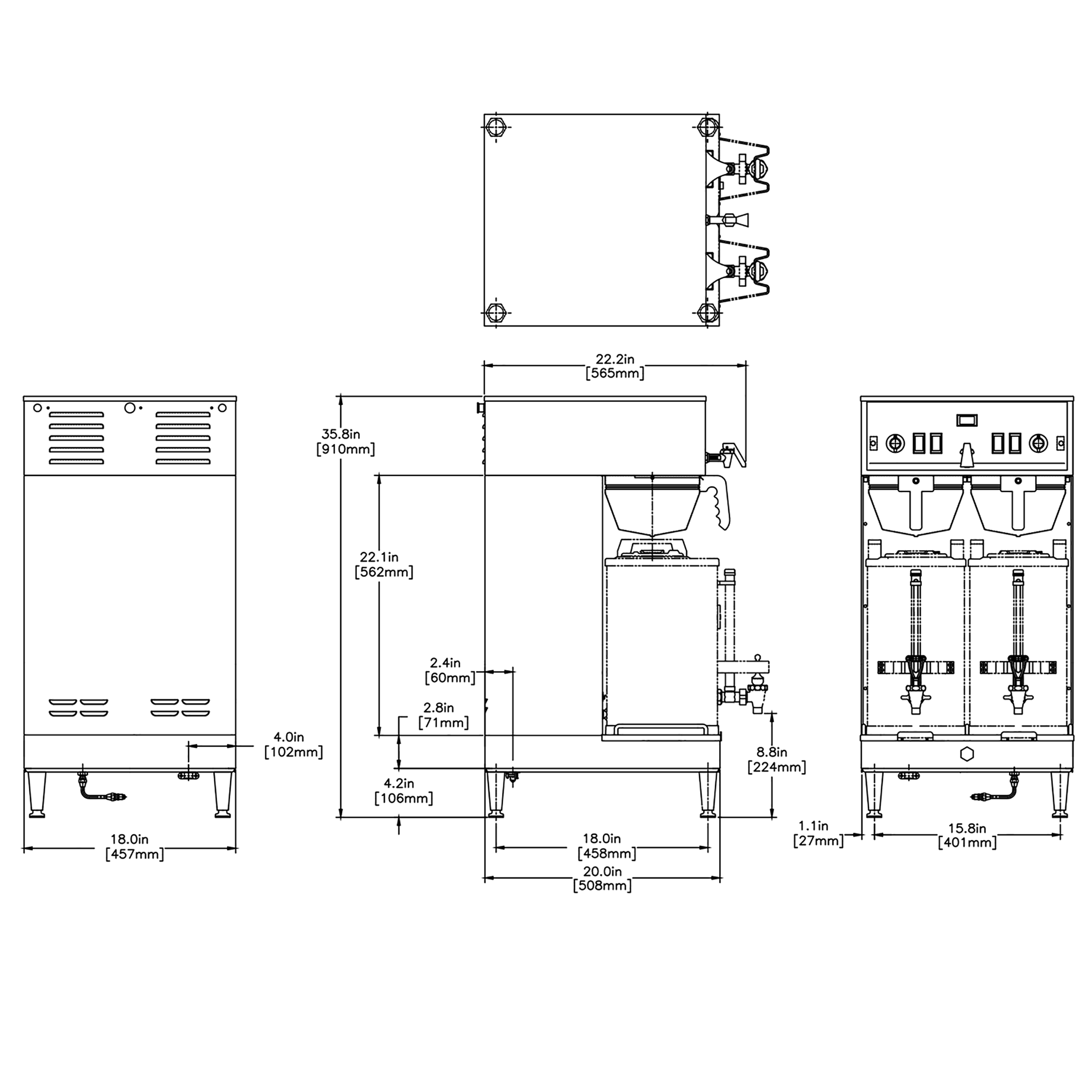 Dual® SH Soft Heat® Stainless 120/208V Coffee BUNN Commercial Site