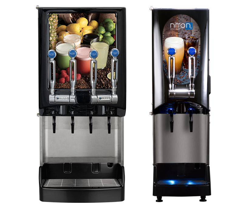Nitro cold brew coffee machine with removable graphics