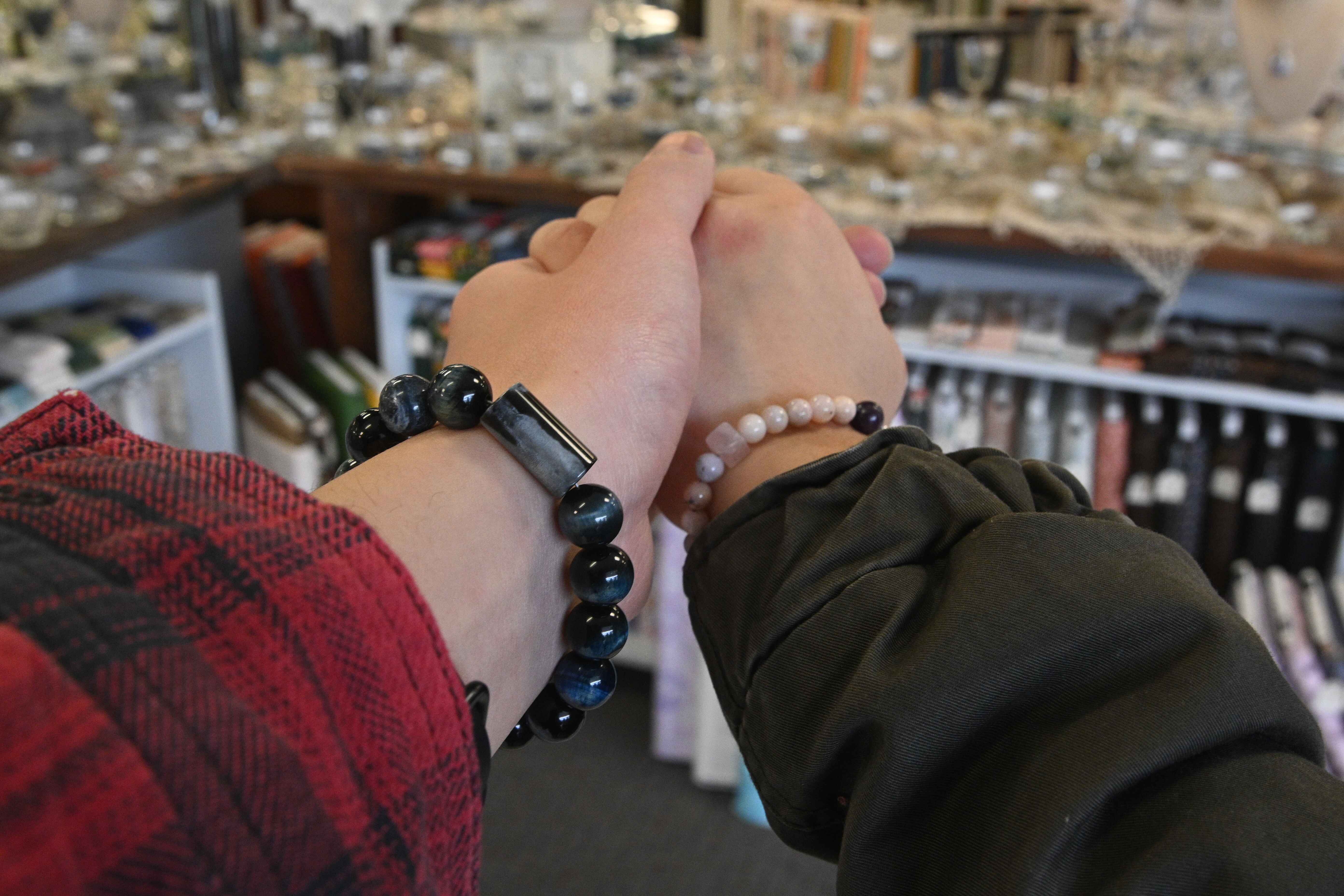 Beaded bracelets that we've made for each other